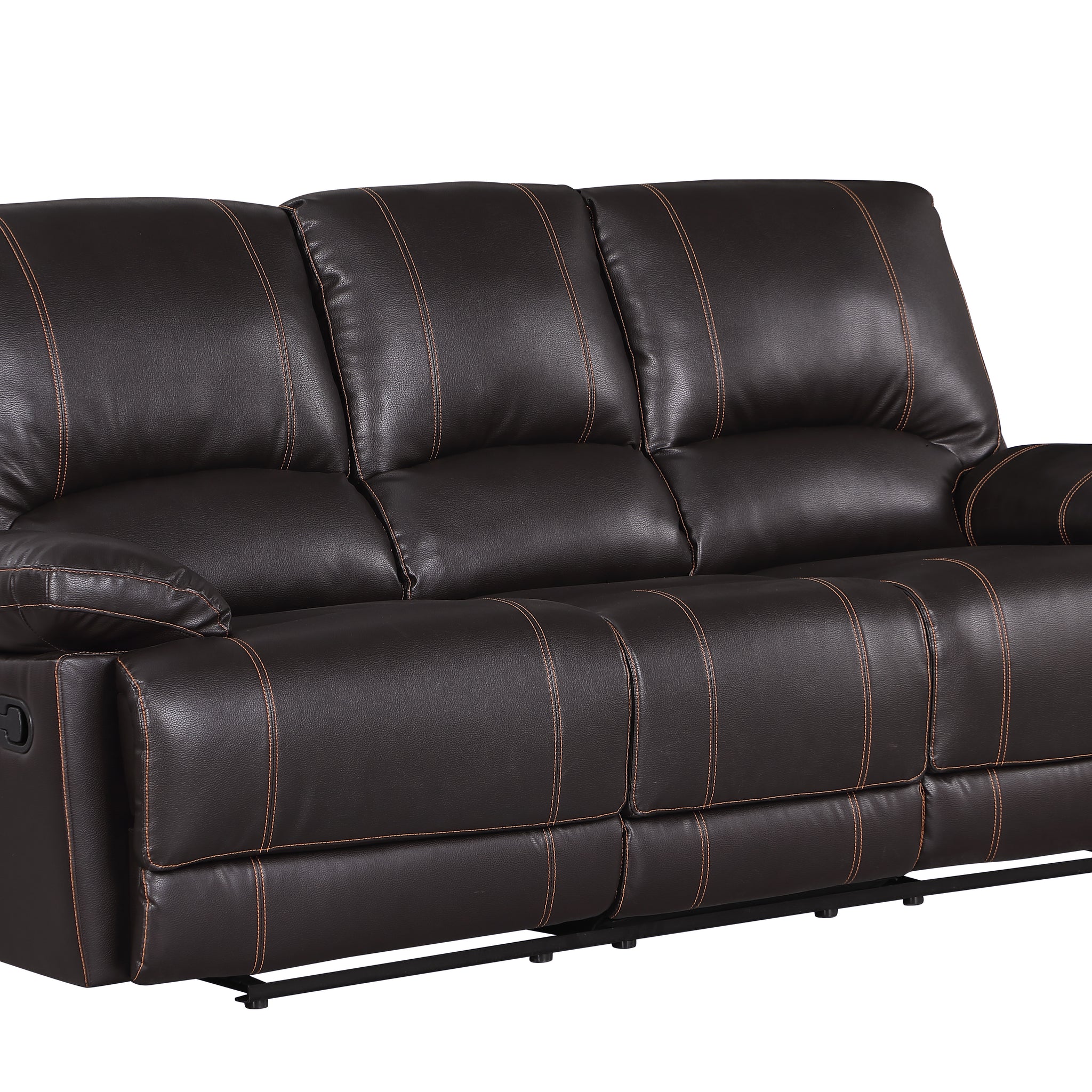 Leather Air Recliining Sofa Brown Foam Leather