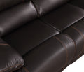 Leather Air Recliining Console Loveseat Brown Foam Leather