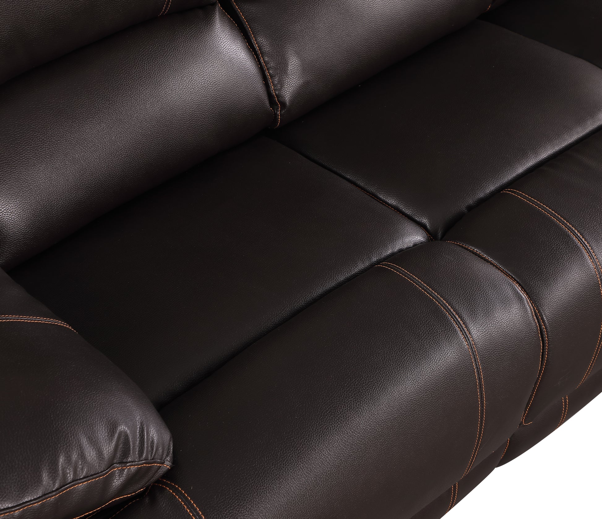 Leather Air Recliining Sofa Brown Foam Leather