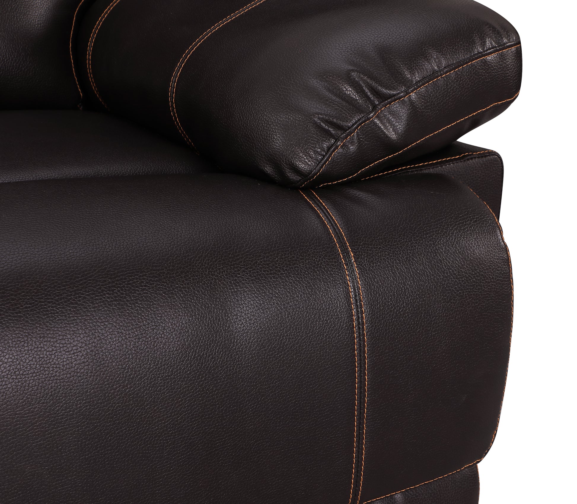 Leather Air Recliining Loveseat Brown Foam Leather