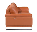 Top Grain Italian Leather Loveseat Camel Foam Leather
