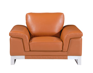 Top Grain Italian Leather Chair Camel Foam Leather