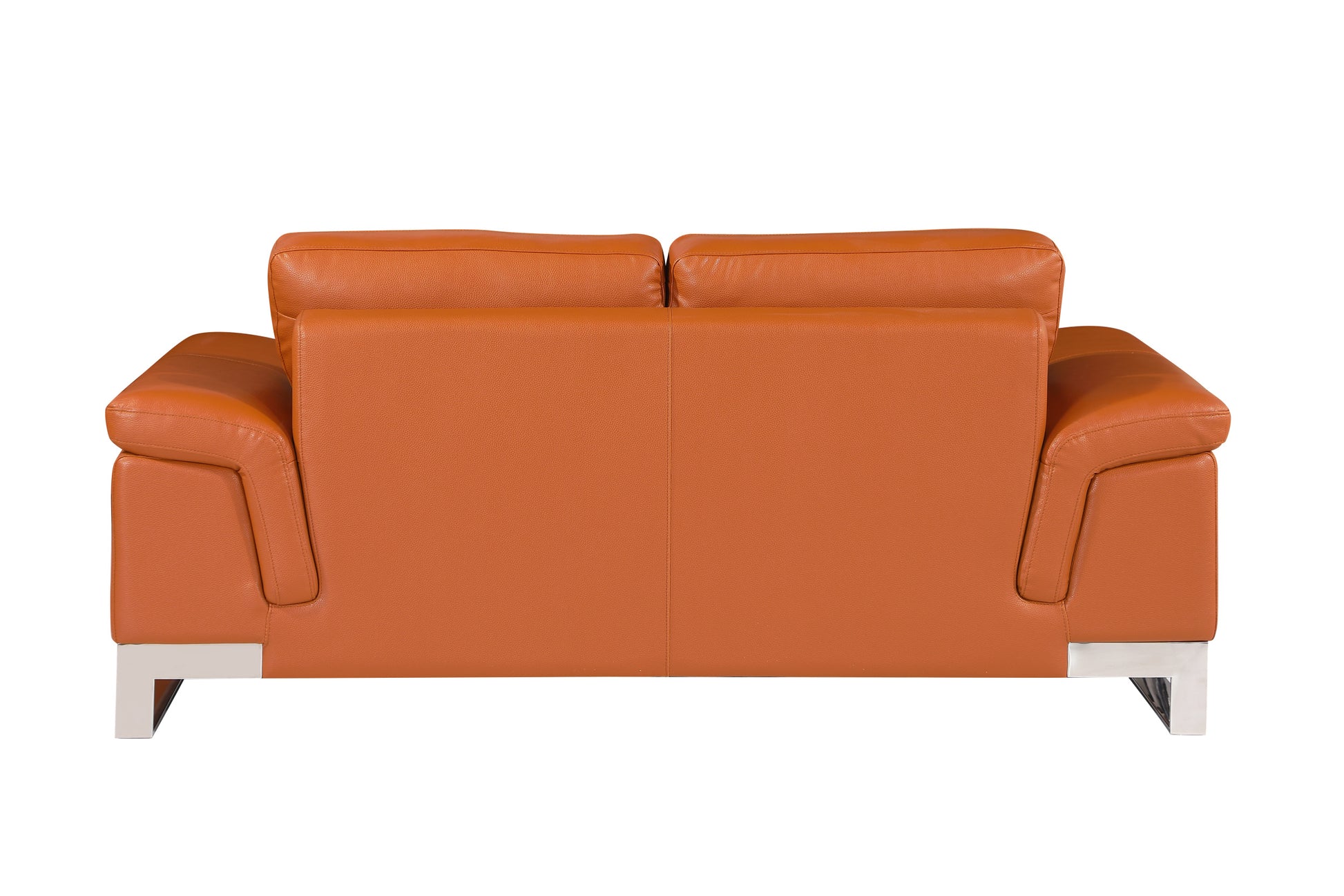 Top Grain Italian Leather Loveseat Camel Foam Leather