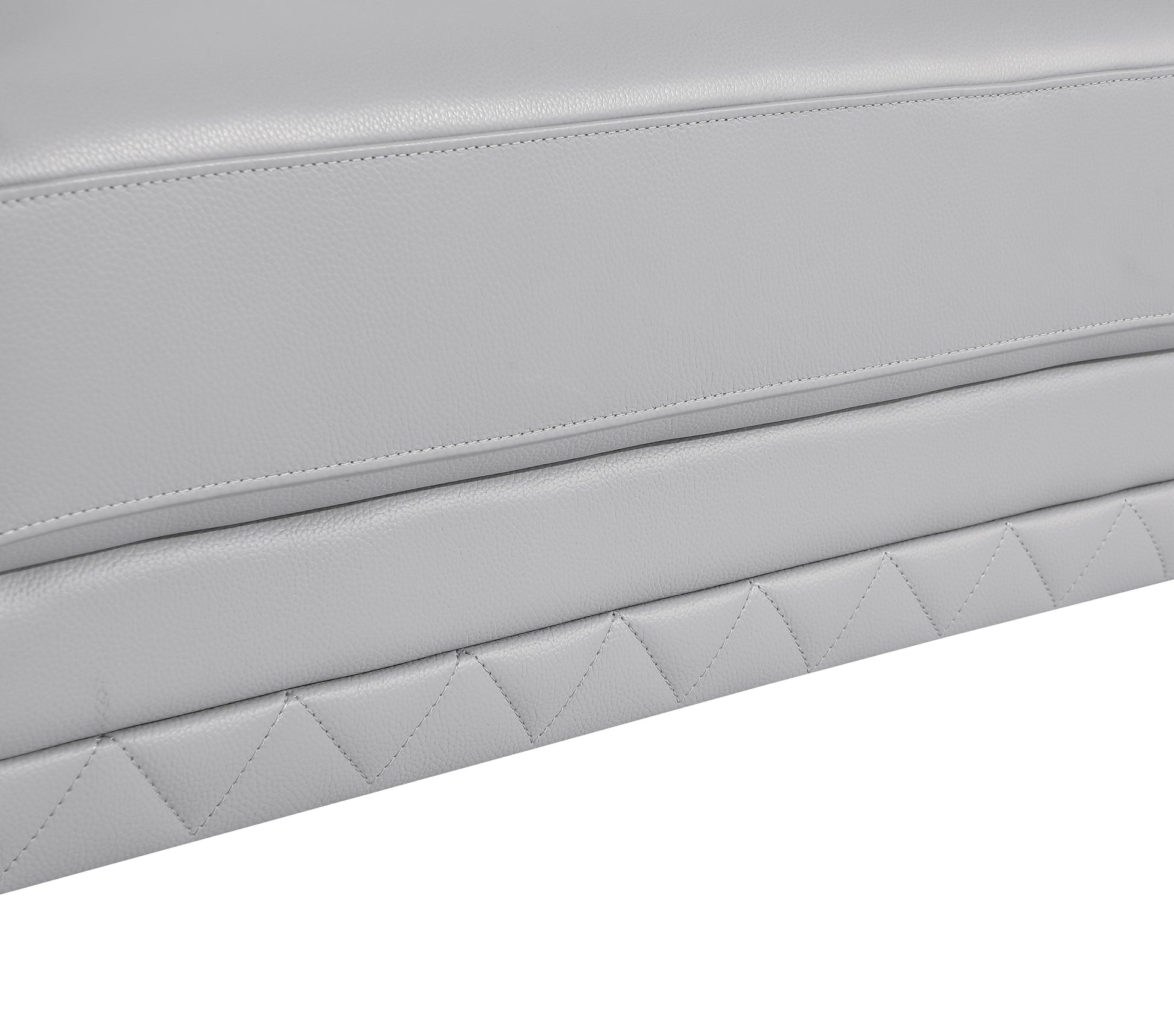 Top Grain Italian Leather Loveseat Light Gray Foam Leather