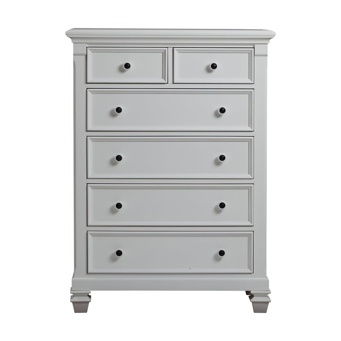 Glendale 6 Drawer Chest Pure White White Solid Wood