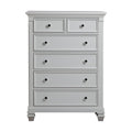 Glendale 6 Drawer Chest Pure White White Solid Wood