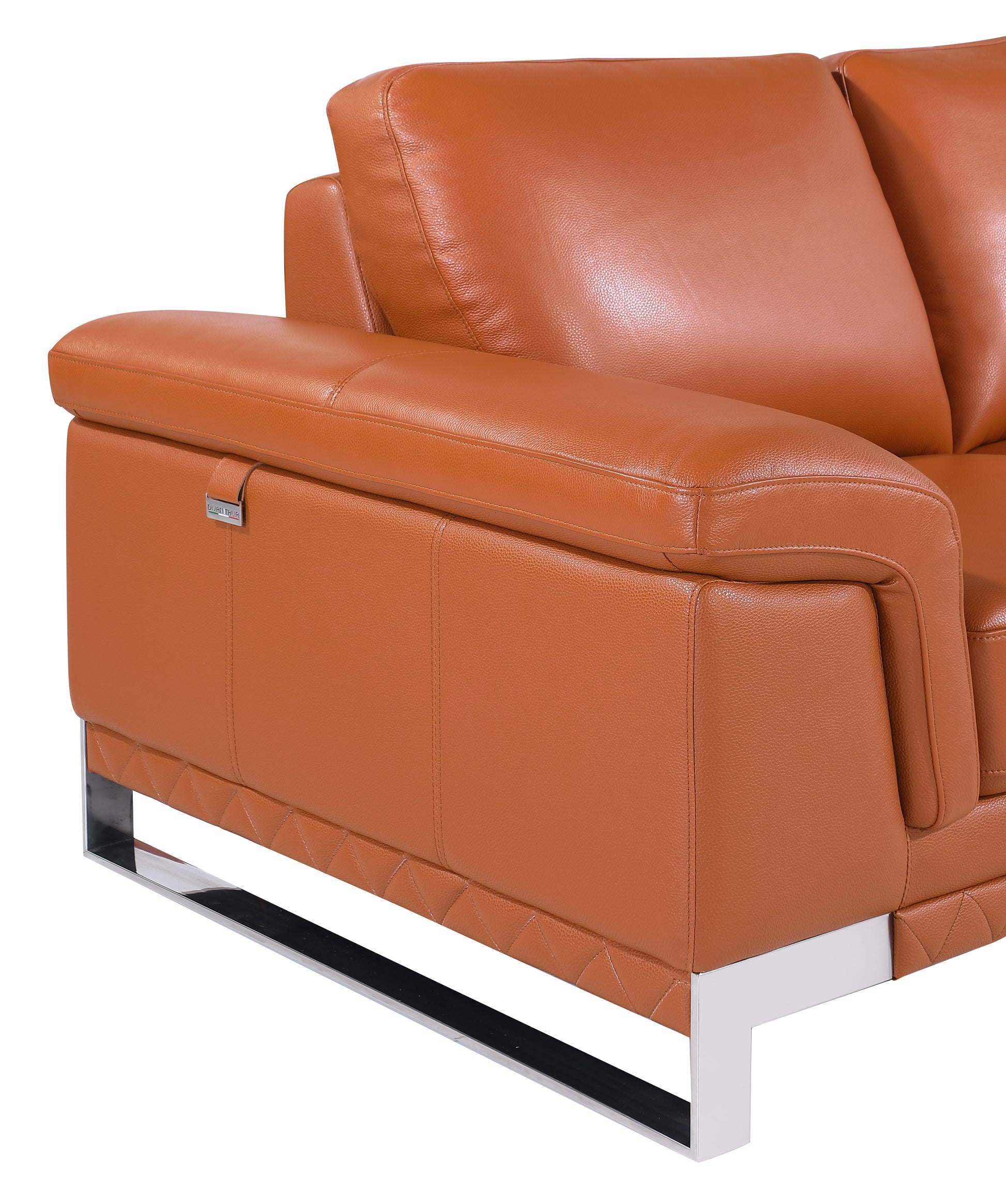 Top Grain Italian Leather Chair Camel Foam Leather