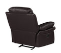 Leather Air Upholstered Reclining Chair With Fiber Back Brown Foam Leather