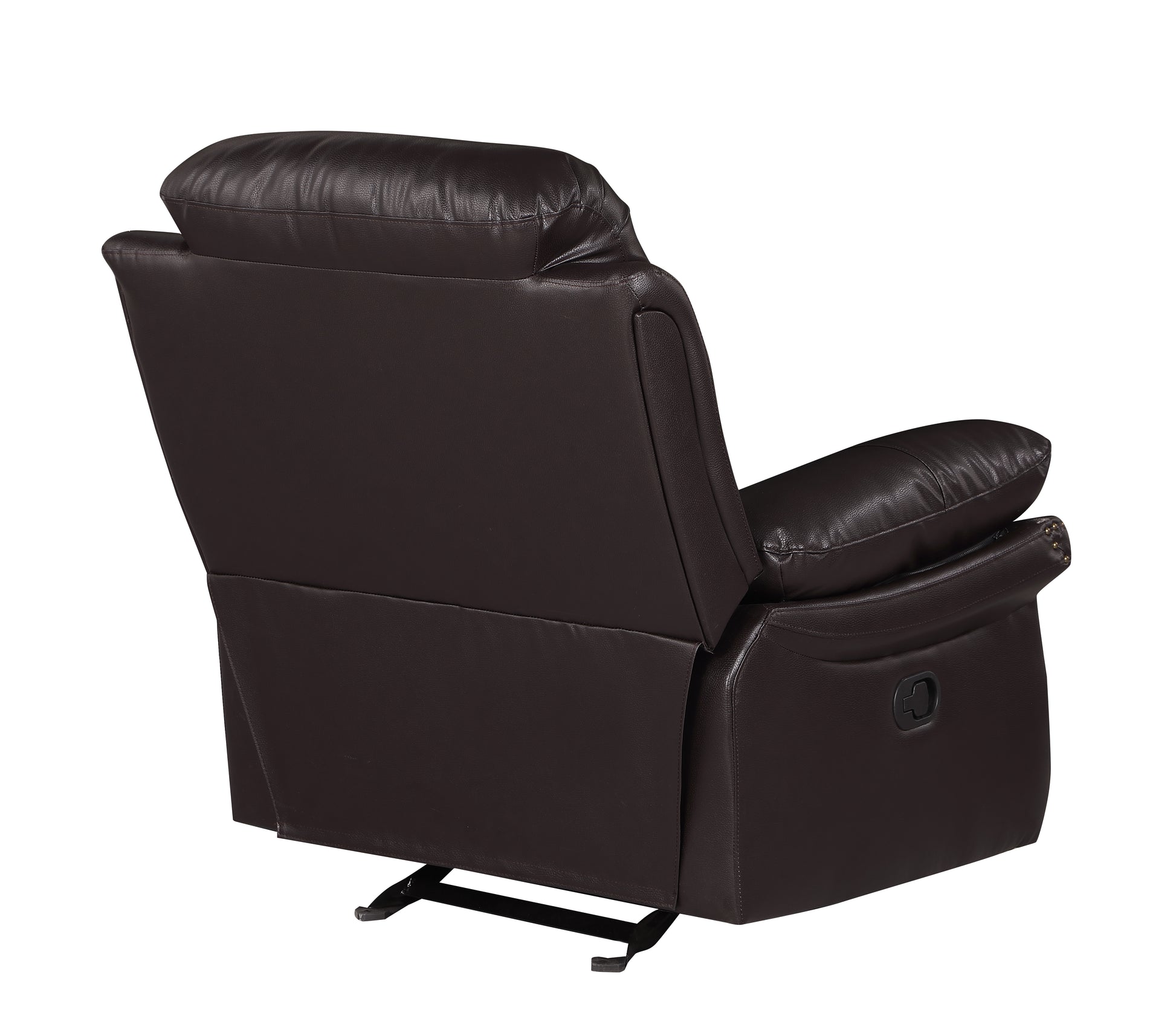 Leather Air Upholstered Reclining Chair With Fiber Back Brown Foam Leather