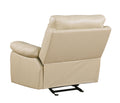 Leather Air Recliining Loveseat Beige Foam Leather