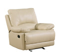 Leather Air Recliining Loveseat Beige Foam Leather