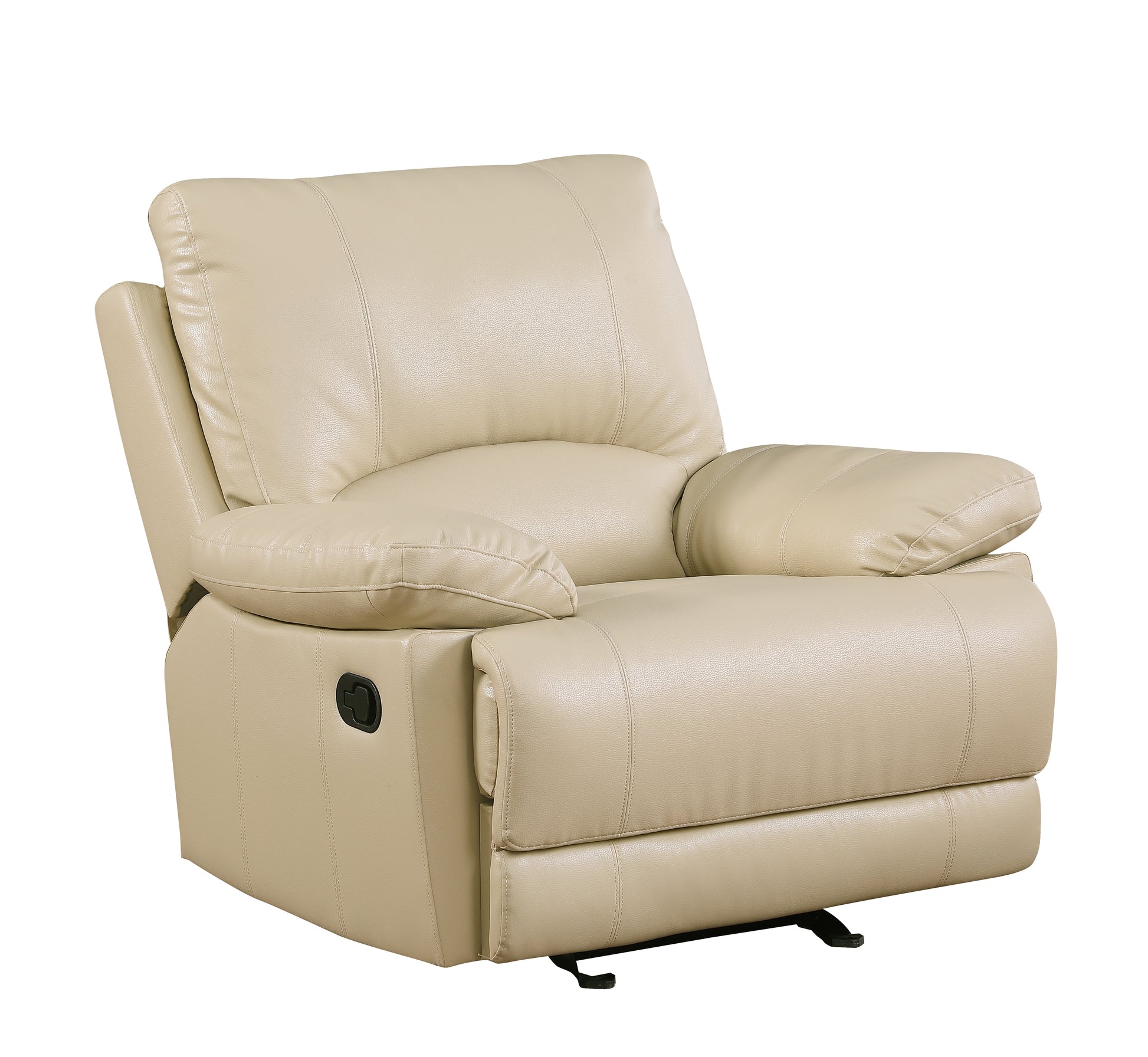 Leather Air Recliining Loveseat Beige Foam Leather