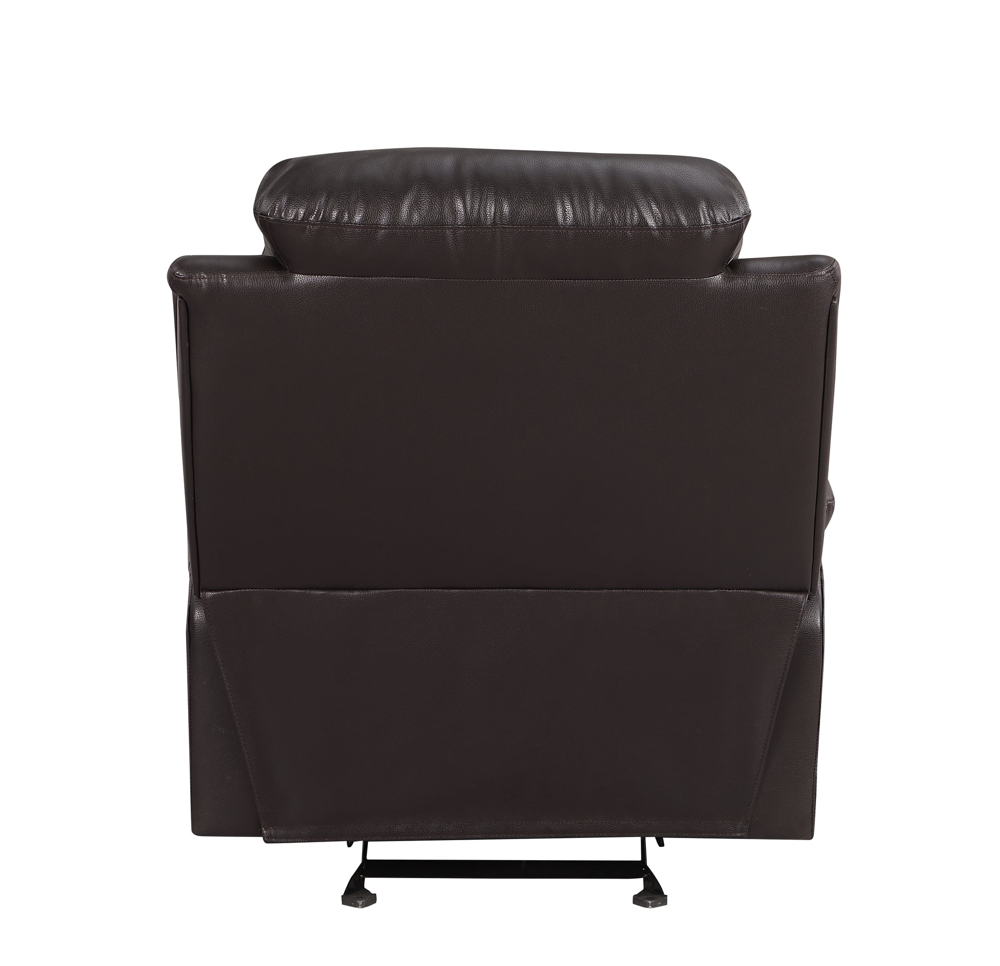 Leather Air Upholstered Reclining Chair With Fiber Back Brown Foam Leather