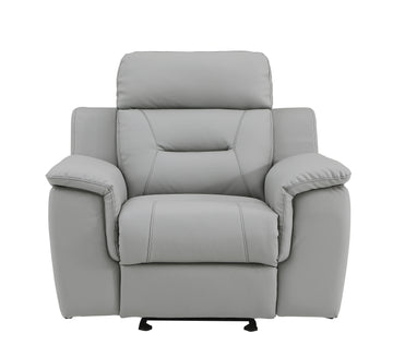 Modern Reclining Leather Air Upholstered Chair Gray Foam Leather