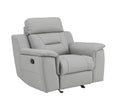 Modern Reclining Leather Air Upholstered Chair Gray Foam Leather