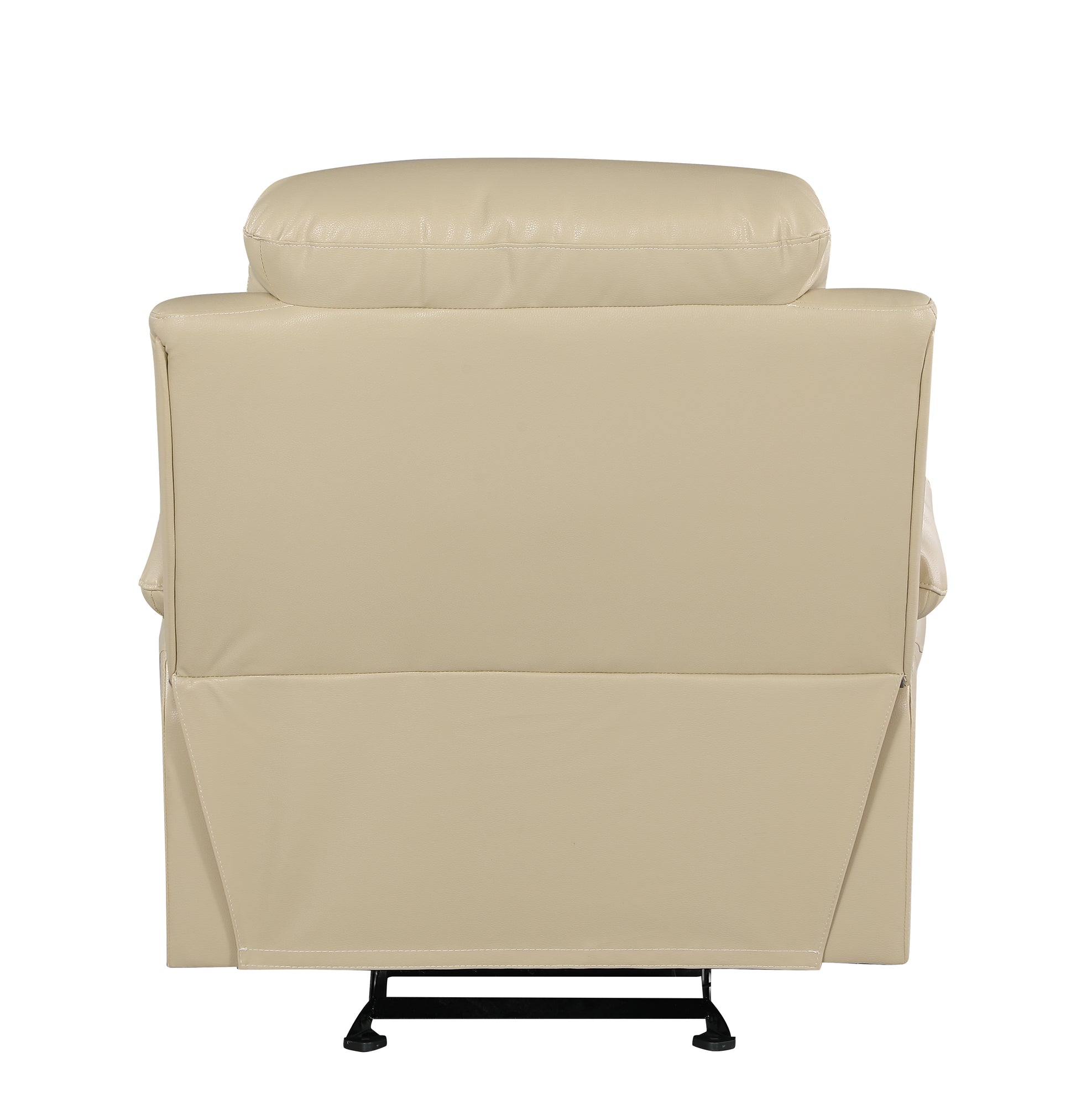 Leather Air Upholstered Chair With Fiber Back Beige Foam Leather