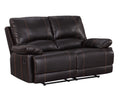 Leather Air Recliining Loveseat Brown Foam Leather