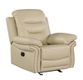 Leather Air Upholstered Chair With Fiber Back Beige Foam Leather