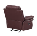 Leather Air Upholstered Reclining Chair With Fiber Back Burgundy Foam Leather