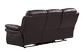 Leather Air Upholstered Reclining Sofa With Fiber Back Brown Foam Leather