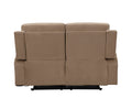 Recliningtransitional Microfiber Fabric Loveseat Beige Foam Fabric