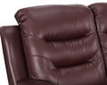 Leather Air Upholstered Reclining Chair With Fiber Back Burgundy Foam Leather