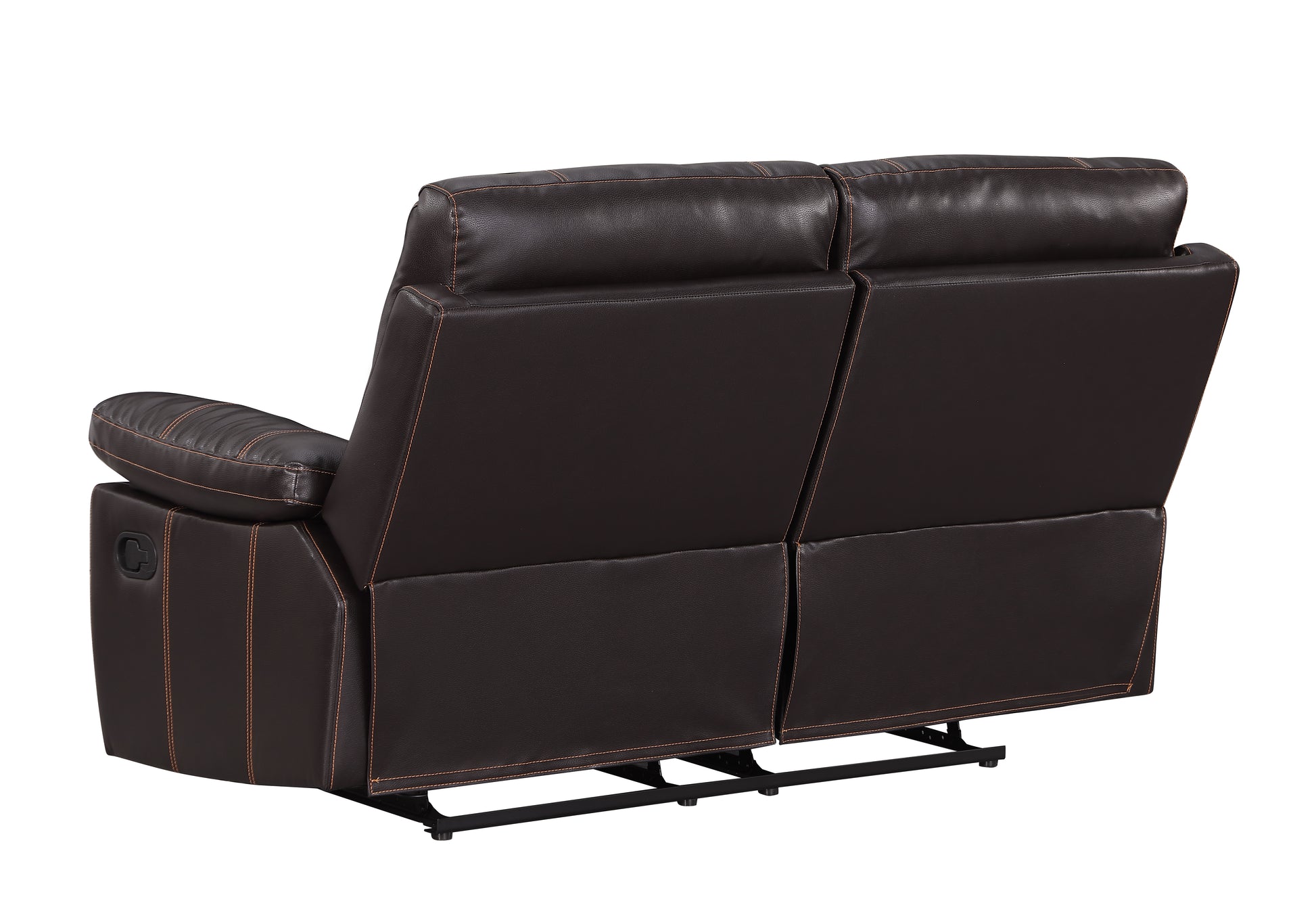 Leather Air Recliining Loveseat Brown Foam Leather
