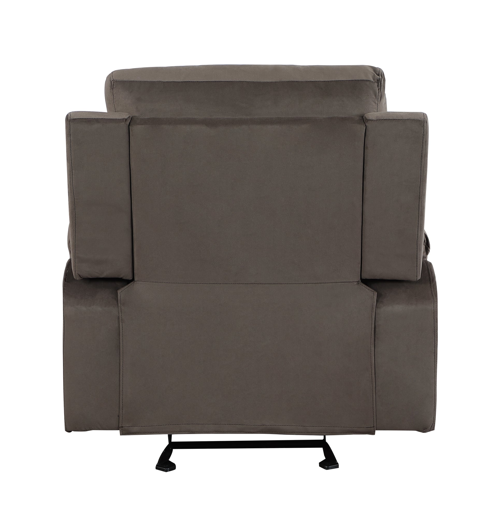 Reclining Transitional Microfiber Fabric Chair Brown Foam Fabric