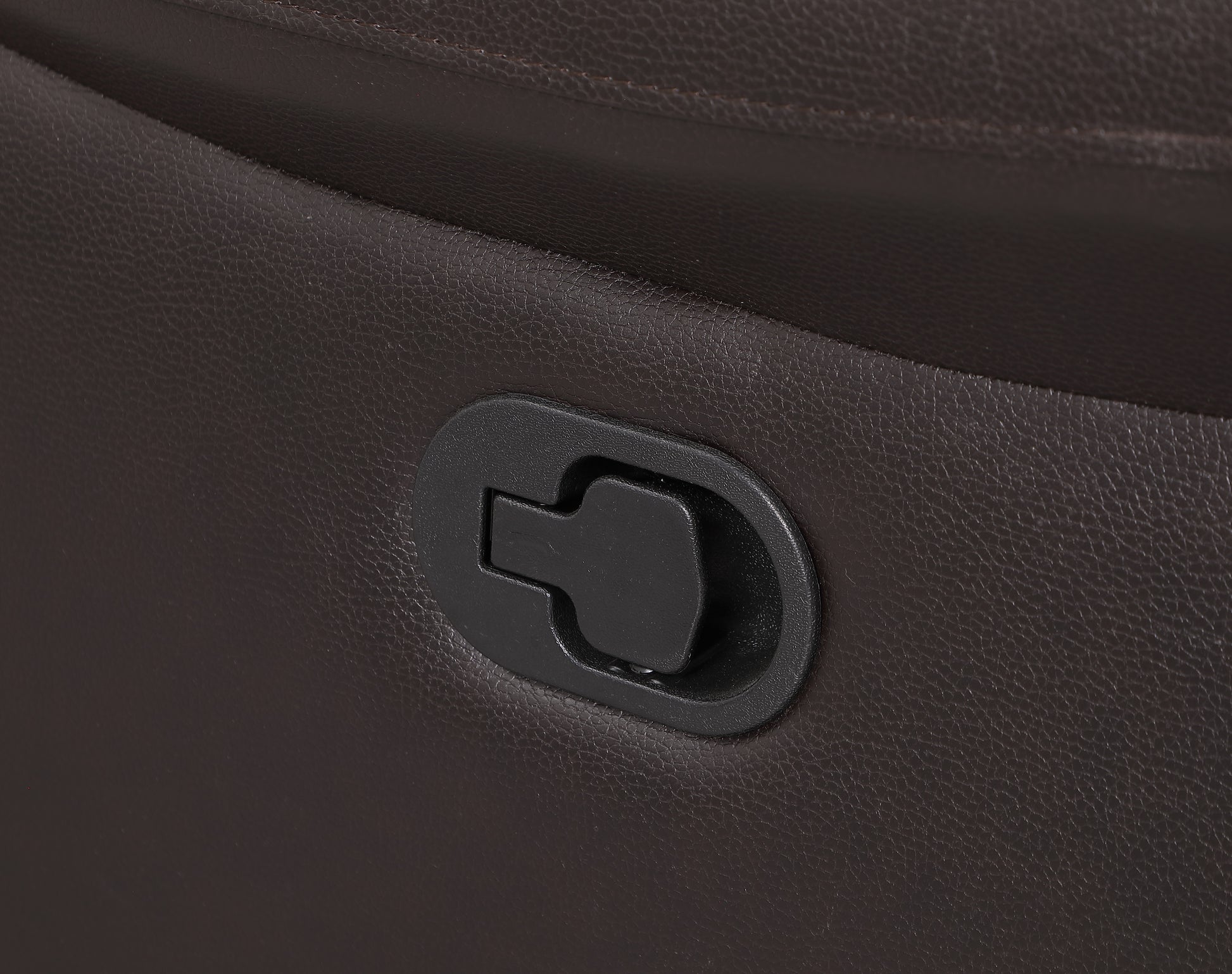 Leather Air Upholstered Reclining Chair With Fiber Back Brown Foam Leather