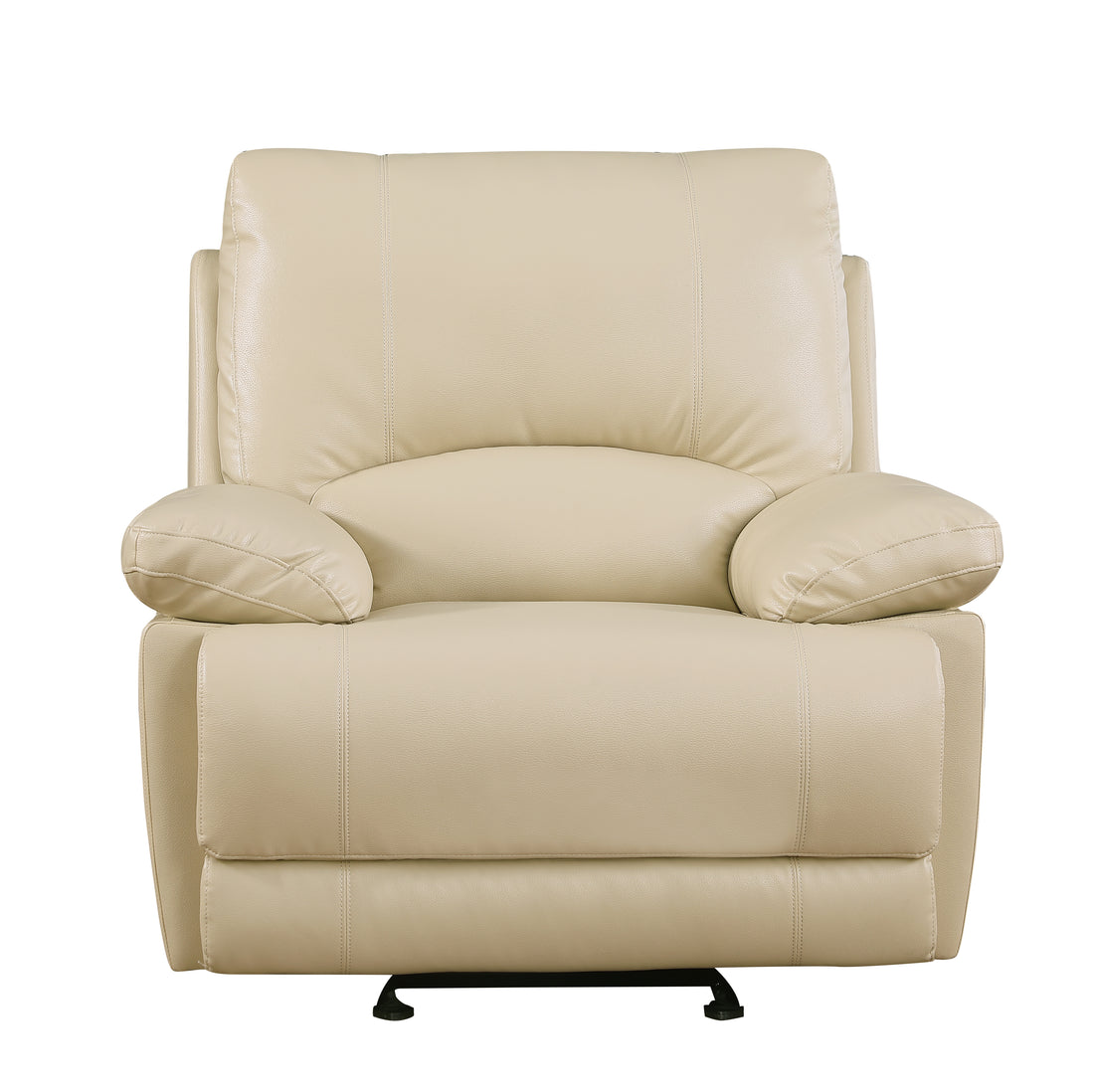 Leather Air Recliining Loveseat Beige Foam Leather