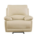 Leather Air Recliining Loveseat Beige Foam Leather
