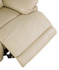 Leather Air Recliining Loveseat Beige Foam Leather