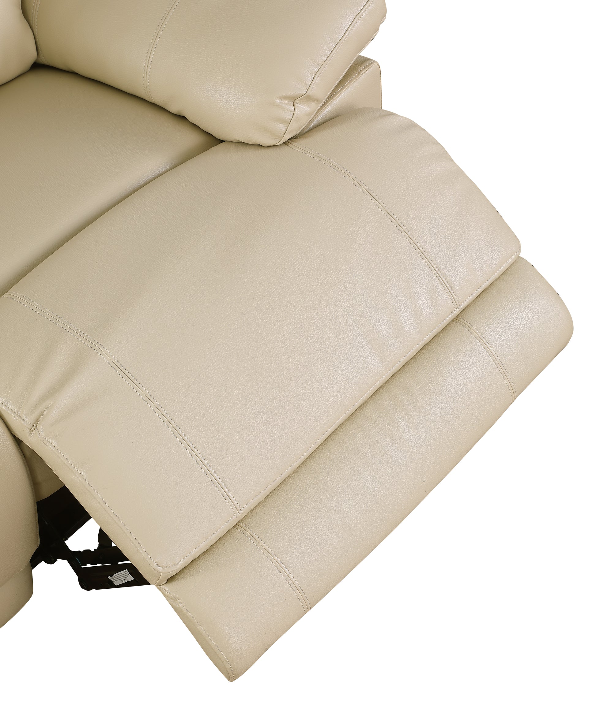 Leather Air Recliining Loveseat Beige Foam Leather