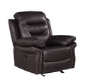 Leather Air Upholstered Reclining Chair With Fiber Back Brown Foam Leather