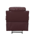 Leather Air Upholstered Reclining Chair With Fiber Back Burgundy Foam Leather