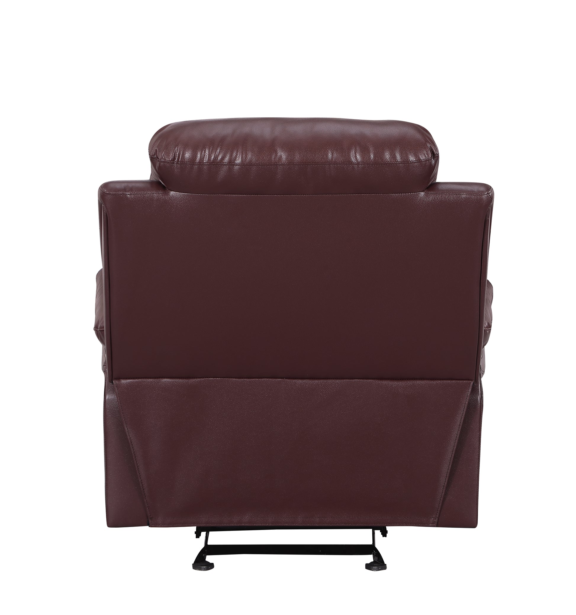 Leather Air Upholstered Reclining Chair With Fiber Back Burgundy Foam Leather