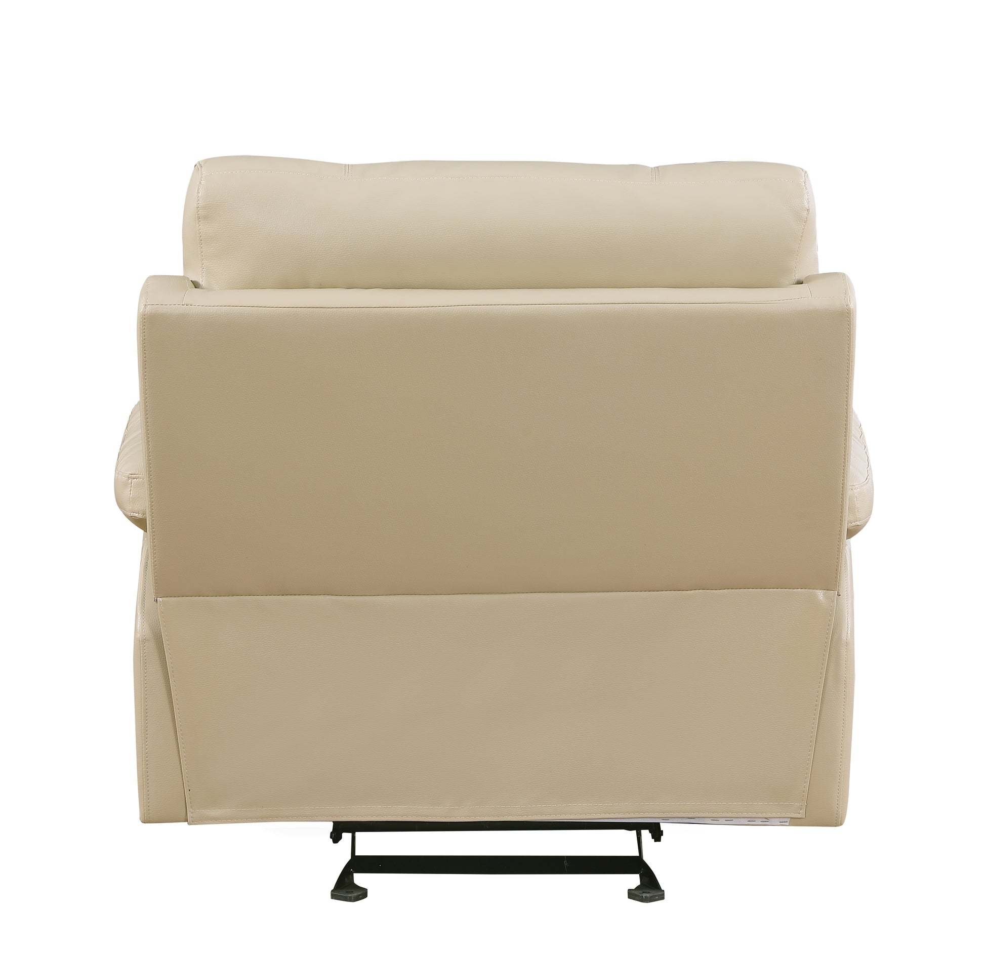Leather Air Recliining Loveseat Beige Foam Leather