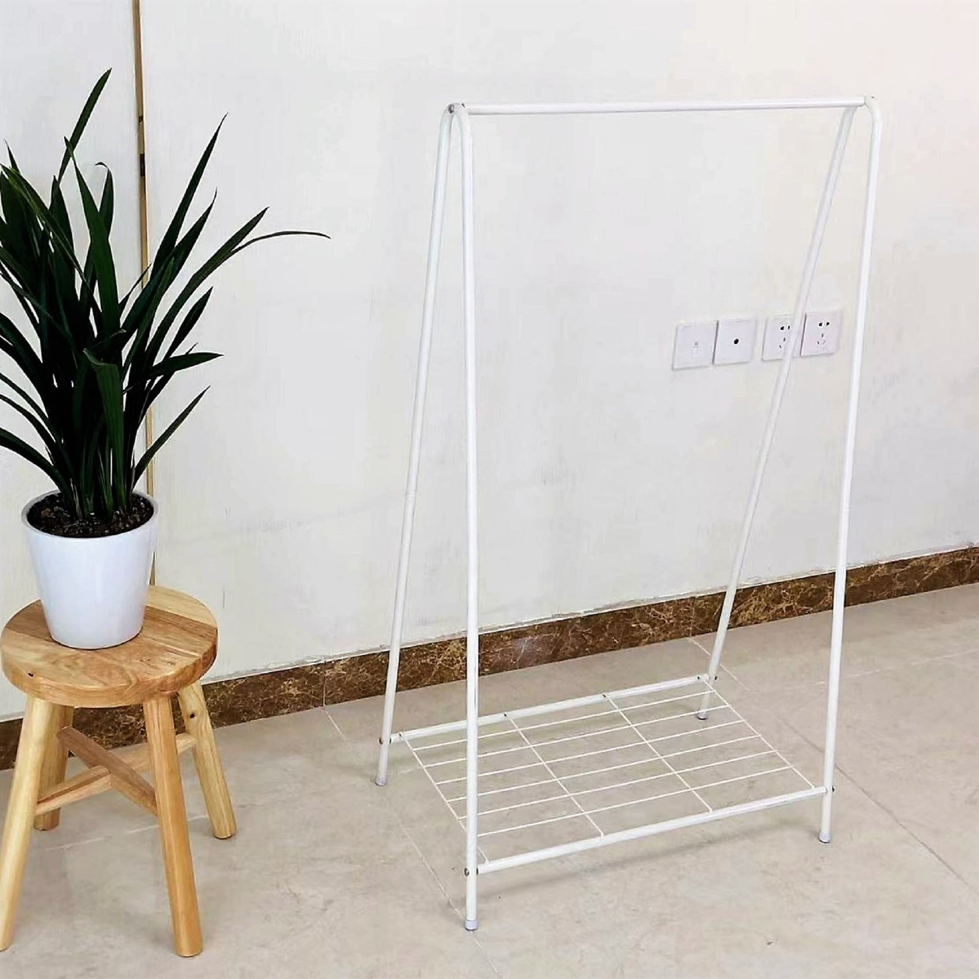 Store Level 1 Ladder To Secure Hangers White Iron