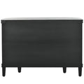 Accent Storage Cabinet Sideboard Wooden Cabinet With Antique Pattern Doors For Hallway, Entryway, Living Room Black Mdf