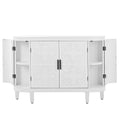 Accent Storage Cabinet Sideboard Wooden Cabinet With Antique Pattern Doors For Hallway, Entryway, Living Room White Mdf