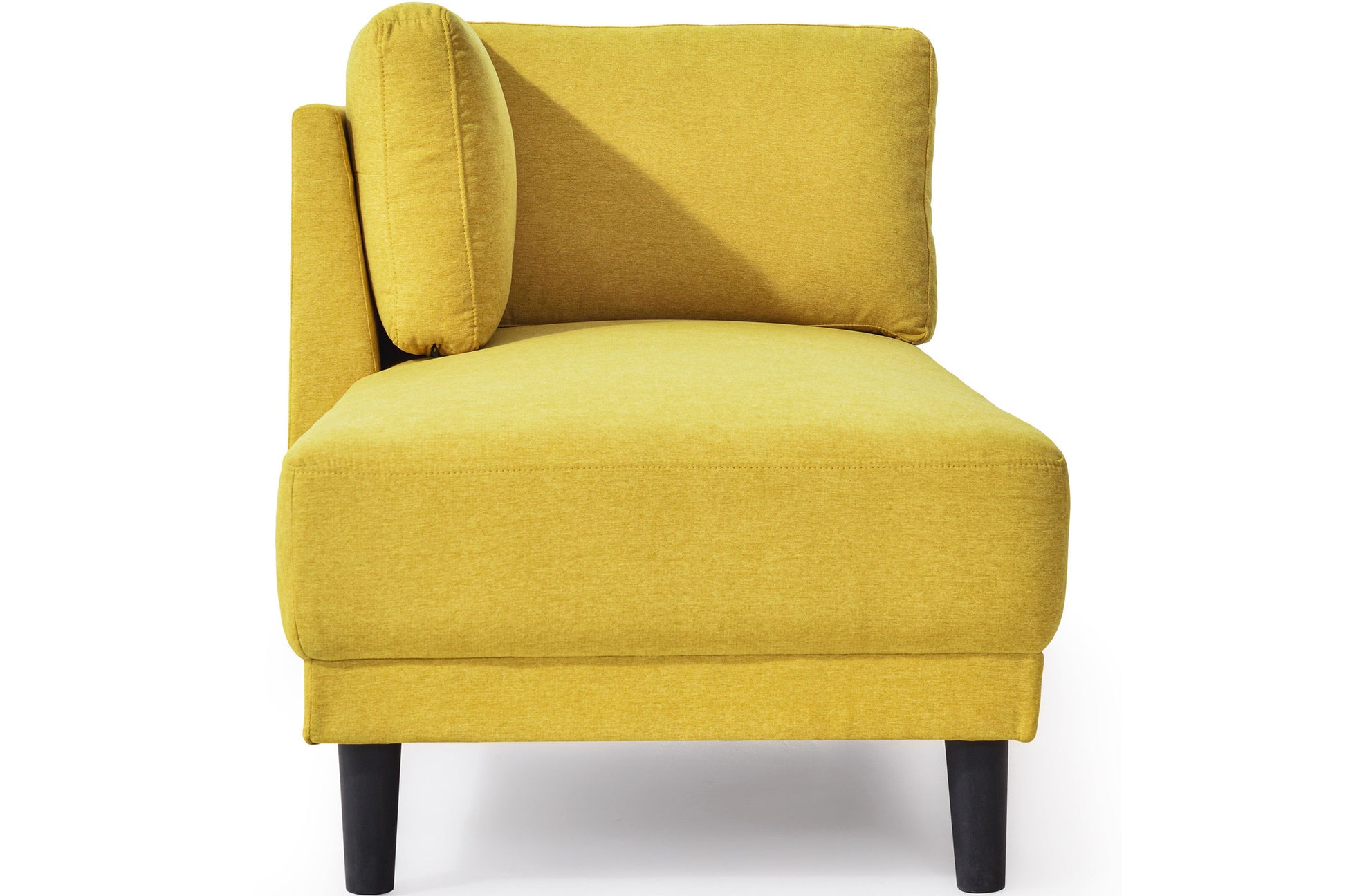 Video 65" Mid Century Modern Fabric Corner Lounge Chair, Upholstered Indoor Chaise Lounge For Bedroom,Office,Small Living Room & Apartment Yellow Fabric Fabric