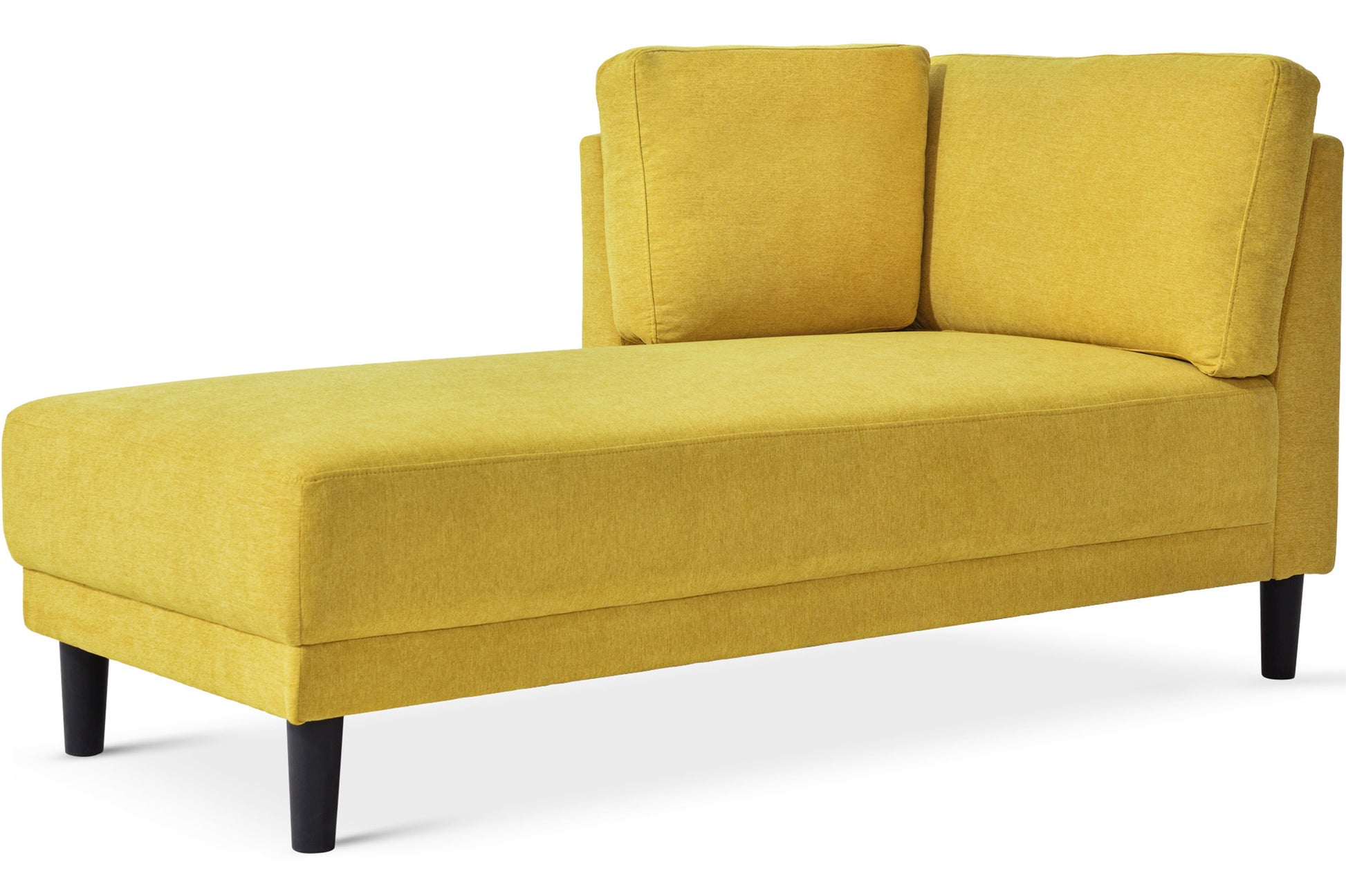 Video 65" Mid Century Modern Fabric Corner Lounge Chair, Upholstered Indoor Chaise Lounge For Bedroom,Office,Small Living Room & Apartment Yellow Fabric Fabric