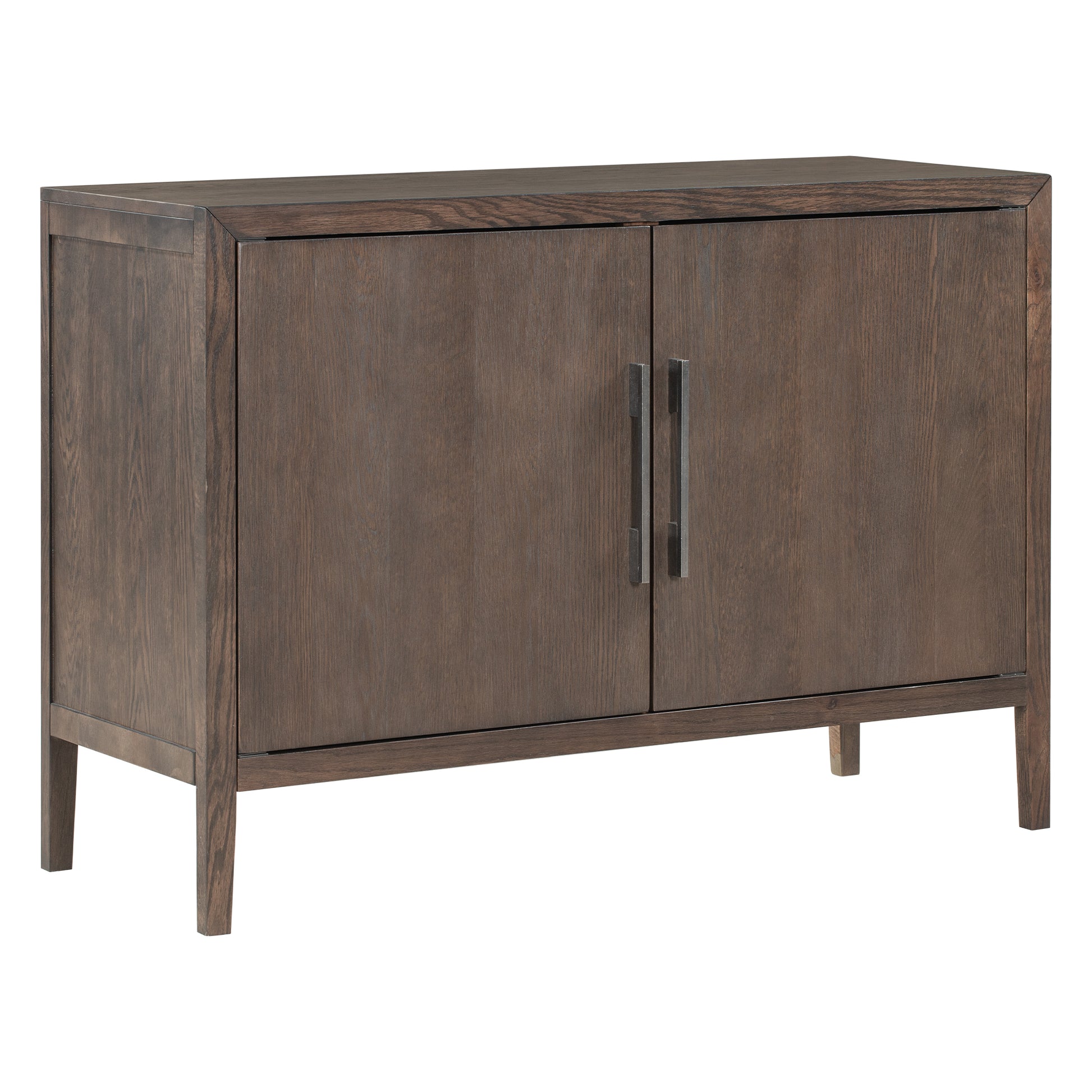 Storage Cabinet Sideboard Wooden Cabinet With 2 Metal Handles And 2 Doors For Hallway, Entryway, Living Room Espresso Mdf