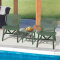 3 Pieces Hollow Design Retro Patio Table Chair Set All Weather Conversation Bistro Set Outdoor Table With Open Shelf And Lounge Chairs With Widened Seat For Balcony Garden Yard Green Green Polypropylene