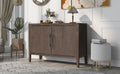 Storage Cabinet Sideboard Wooden Cabinet With 2 Metal Handles And 2 Doors For Hallway, Entryway, Living Room Espresso Mdf