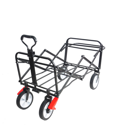 Folding Wagon Garden Shopping Beach Cart Blue Colour Blue Abs Steel Q235