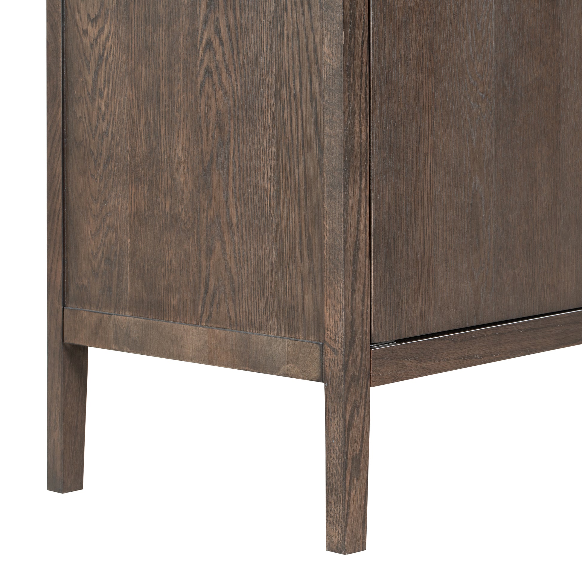 Storage Cabinet Sideboard Wooden Cabinet With 2 Metal Handles And 2 Doors For Hallway, Entryway, Living Room Espresso Mdf