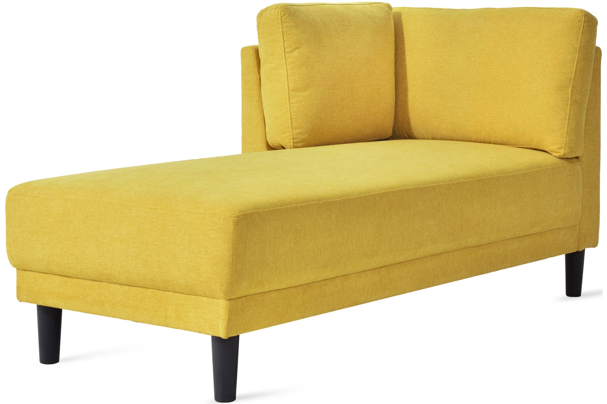 Video 65" Mid Century Modern Fabric Corner Lounge Chair, Upholstered Indoor Chaise Lounge For Bedroom,Office,Small Living Room & Apartment Yellow Fabric Fabric