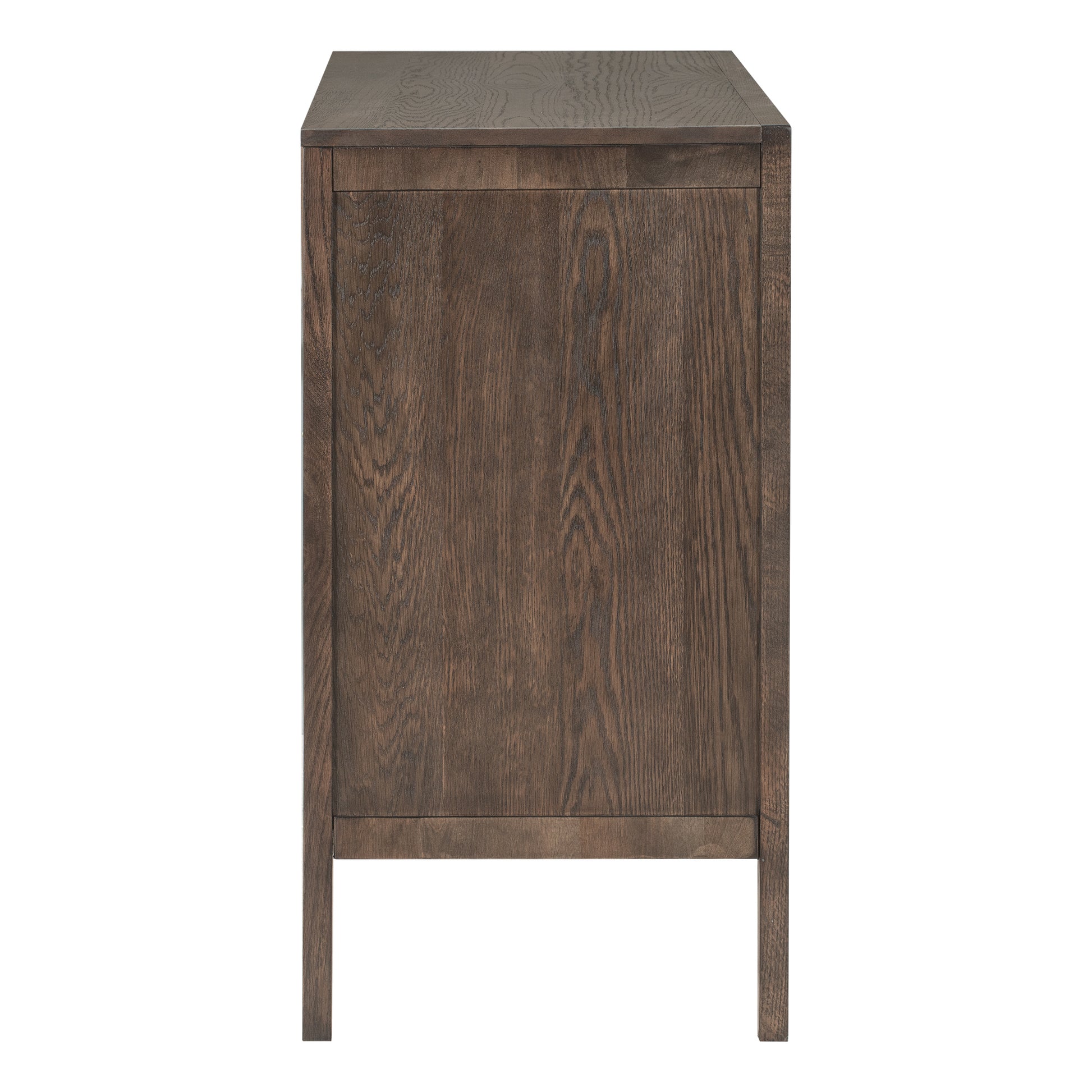 Storage Cabinet Sideboard Wooden Cabinet With 2 Metal Handles And 2 Doors For Hallway, Entryway, Living Room Espresso Mdf