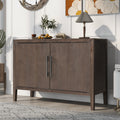 Storage Cabinet Sideboard Wooden Cabinet With 2 Metal Handles And 2 Doors For Hallway, Entryway, Living Room Espresso Mdf